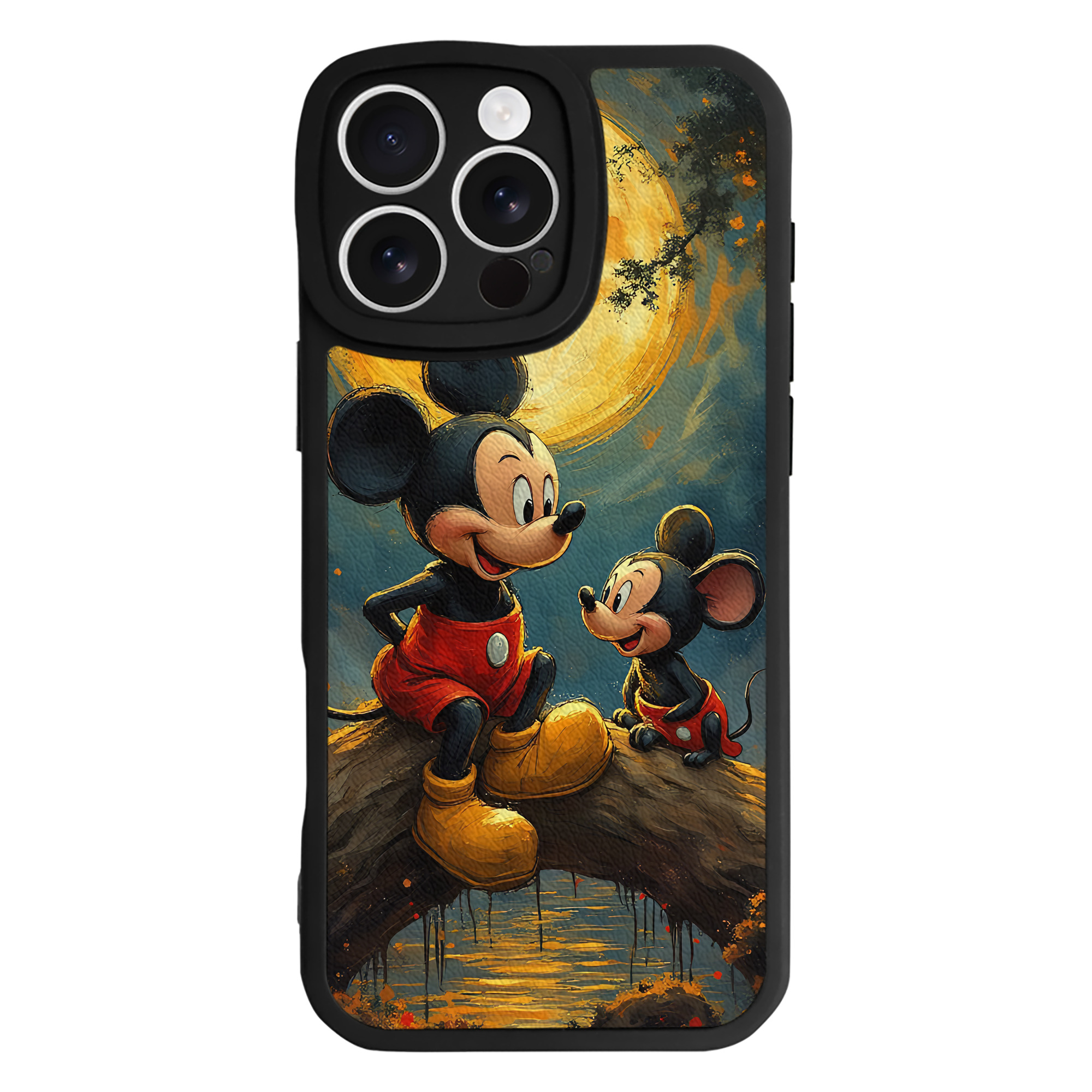 （画像用） ミッキーマウス Mickey Mouse 【iPhone 16シリーズ対応】シリコンスマホケース（レザー調） 材質：シリコン